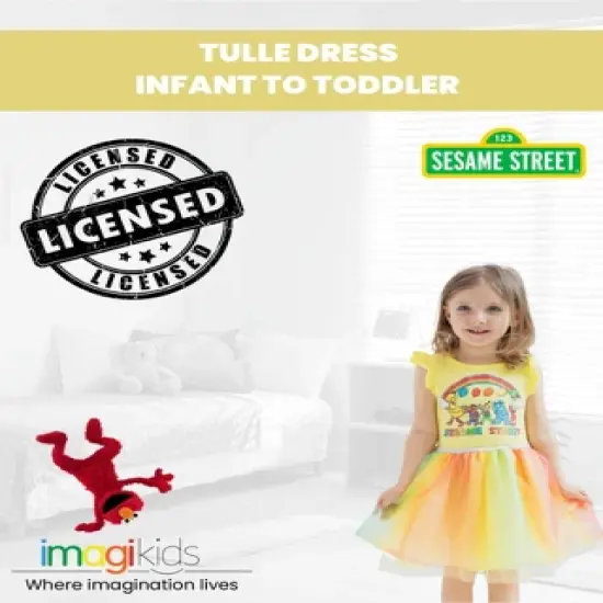 Sesame Street Elmo Cookie Monster Big Bird Girls Tulle Dress Toddler  image {1}