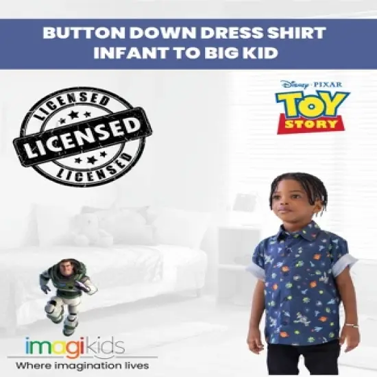 Disney Lilo & Stitch Mickey Mouse Lion King Pixar Toy Story Cars Hawaiian Button Down  Shirt Toddler to Big Kid image {3}