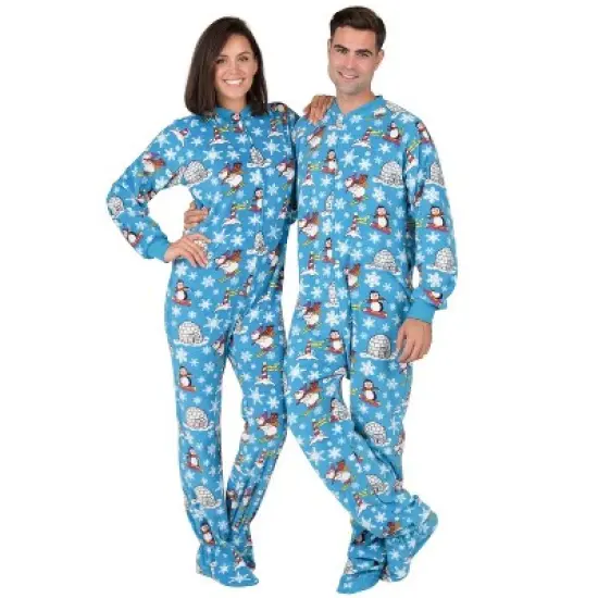 Footed Pajamas - Winter Wonderland Adult Fleece Onesie image {5}