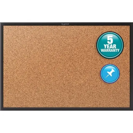 Quartet - Classic Series Bulletin Board - Natural Cork Surface - Aluminum Frame - Black image {4}