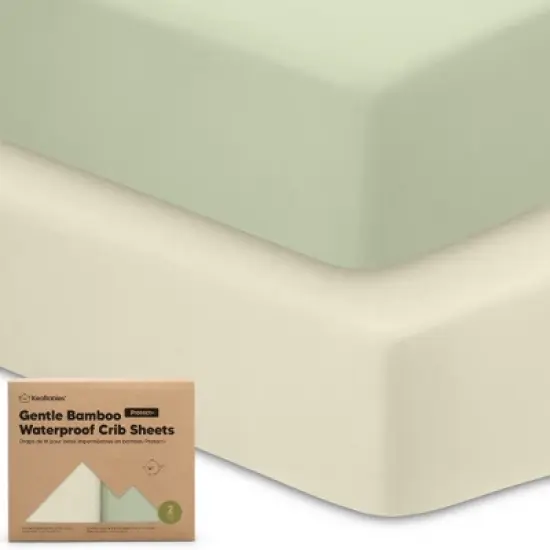 KeaBabies Waterproof Crib Sheets for Boys, Girls, 2pk Baby Fitted Crib Sheet, Waterproof Crib Mattress Protector Sheets image {10}