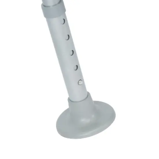 Emma and Oliver Ramsey Toilet Safety Rail for the Elderly with Height Adjustable Silver Steel Frame, Gray Padded Handles and Suction Cup Feet image {5}