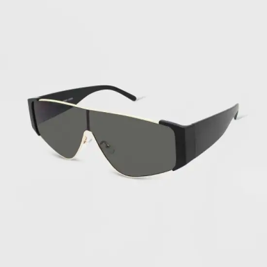 Plastic Metal Combo Shield Sunglasses - Wild Fable&trade; Black image {1}
