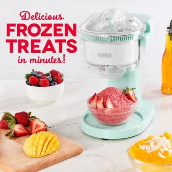 Dash Shaved Ice Maker: Aqua Blue Ice Shaver Machine, Slushie & Snow Cone Maker, Dishwasher-Safe Parts, 85W, 1-Year Warranty image {6}