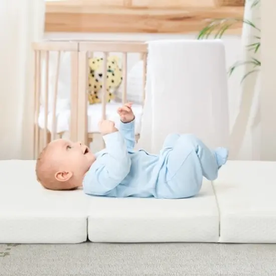 Tri-Fold Pack n Play Mattress Pad Foldable Crib Mattress Soft Memory Foam image {7}