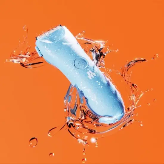 Meridian Trimmer Plus with Charging Dock, Pubic & Body Hair Trimmer Men Women,Below-the-Belt Groomer,Ball Trimmer,Bikini Trimmer,BonusPouch - Sky image {8}