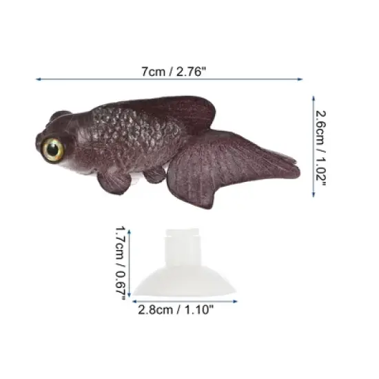 Unique Bargains Aquarium Glowing Simulation Decoration Artificial Golden Fish Ornament with Suction Cup Brown 1 Pcs image {3}