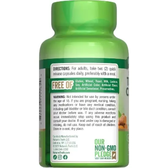 Nature's Truth Turmeric Curcumin Supplement 2000mg with Bioperine | 90 Capsules image {6}