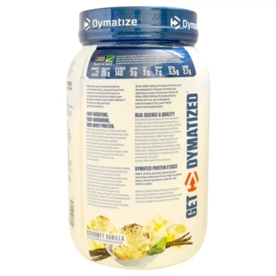 Dymatize Elite 100% Whey Protein Powder, Gourmet Vanilla, 2 lbs (907 g) image {2}