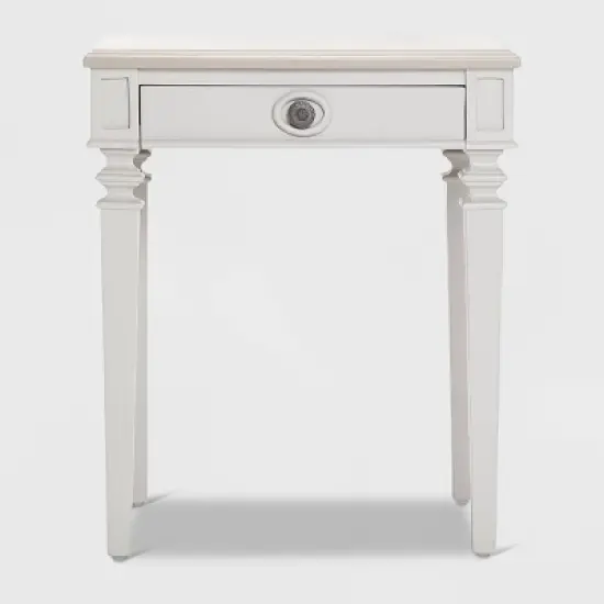 Benson End Table Nightstand with Drawers Light Gray - Finch image {7}