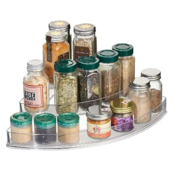 iDesign Corner Spice Rack Organizer for Cabinets - Clear image {3}
