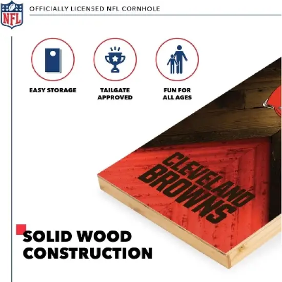 NFL Cleveland Browns 2'x4' Wood Cornhole Set image {2}