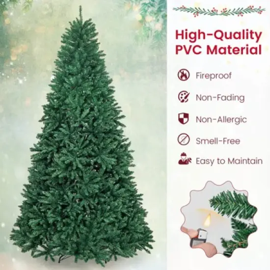 Costway 9 FT Hinged Christmas Tree Unlit Artificial Xmas Decoration w/ 3594 Branch Tips image {6}