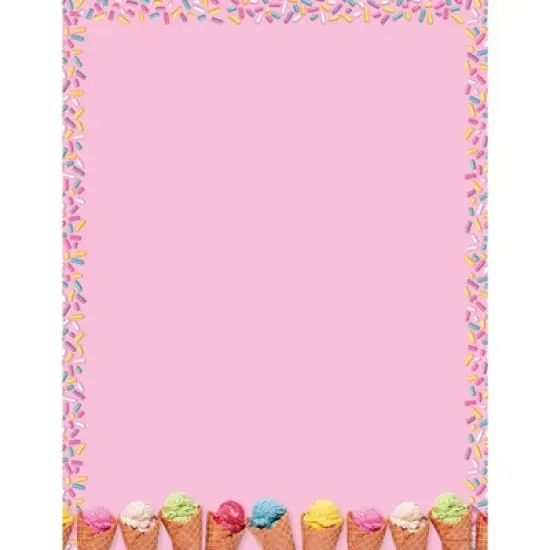 80ct Scoops Letterhead Pink: Great Papers! Stationery Paper for Letter Writing, Uncoated Ivory, 8.5 x 11 Inches, 80 Sheets image {3}
