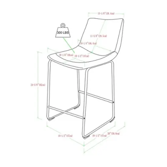 Set of 2 Laslo Modern Upholstered Faux Leather Counter Height Barstools - Saracina Home image {6}