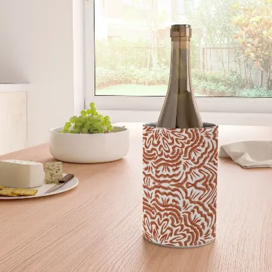 Marta Barragan Camarasa Terracotta strokes pattern Wine Chiller - Deny Designs image {1}