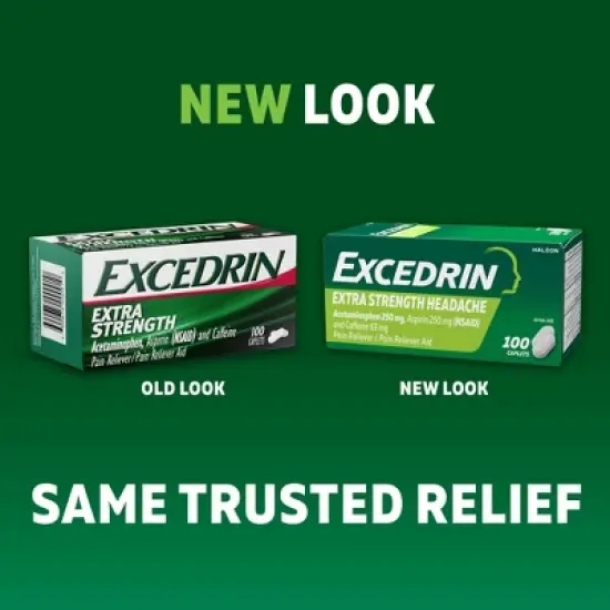 Excedrin Extra Strength Pain Reliever Caplets - Acetaminophen/Aspirin (NSAID) image {8}