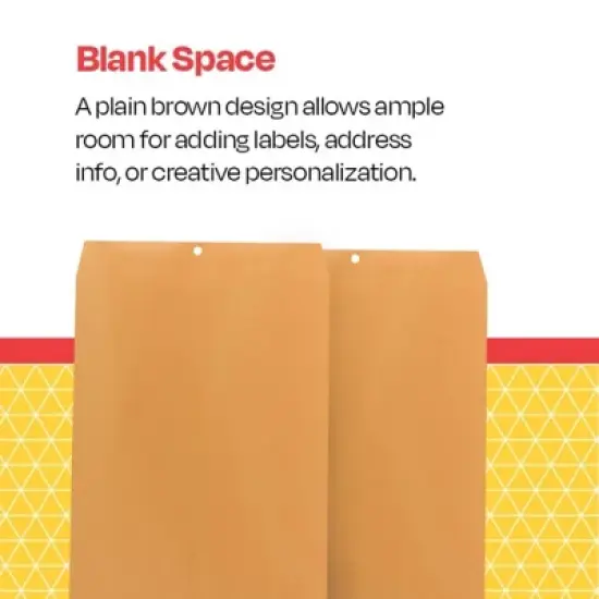 School Smart Kraft Envelope with Clasp, 12 x 15-1/2 Inches, Pack of 100 image {4}