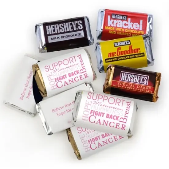 130 pcs Breast Cancer Awareness Candy Hershey's Chocolate Mix (1.65 lb) - By Just Candy image {1}