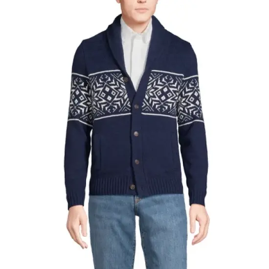 Lands' End Men's Shawl Cardigan image {2}