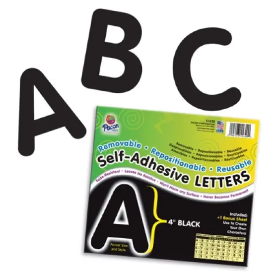 Pacon&reg; Self-Adhesive Letters, Black, Puffy Font, 4", 78 Characters image {2}