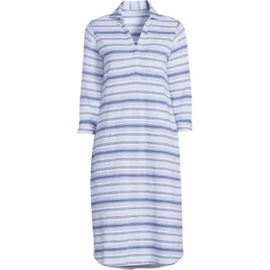 Lands' End Women's Supima Cotton 3/4 Sleeve Polo Dress image {4}