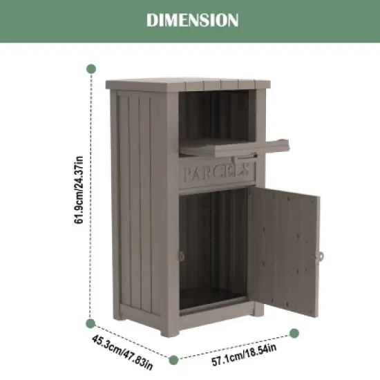 SEVOBAL Deck Boxes 48 Gallon Package Delivery Boxes, Lockable Outdoor Storage Box, Large Package Delivery Waterproof Deck Box, Gray, 44.1"*24.2"*18.6" image {2}