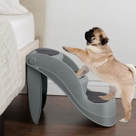 Pet Adobe 3-Step Pet Stairs for Small Dogs, Gray image {5}