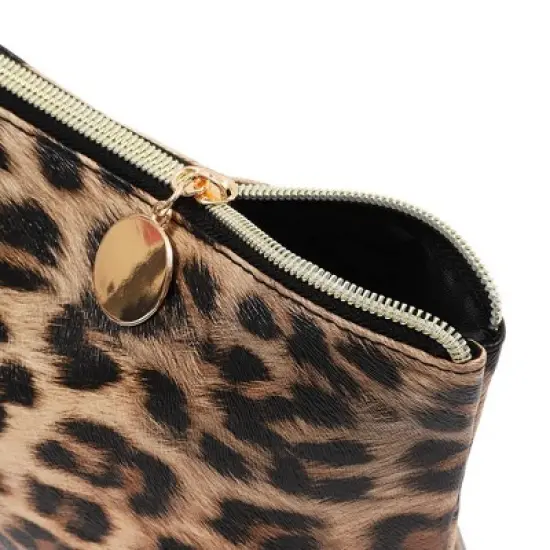 Glamlily 2-Pack Small Leopard Print Travel Cosmetic Makeup Bag, Jewelry Pouch Toiletry Organizer For Women image {4}