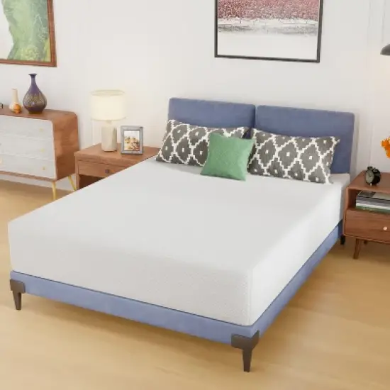 FDW Mattress 12 Inch Gel Memory Foam Mattress with Breathable & Washable Soft Fabric Zippered Cover,CertiPUR-US Certified,White image {10}