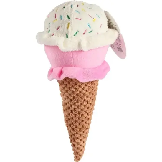 Petlou Ice Cream Durable Plush Dogs Squeak Dog Toy - 10" image {1}