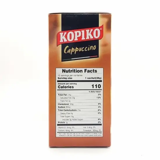 Kopiko Cappuccino Instant Coffee with Choco Granule 8.8 Oz. (25 G.X 10 Sachets) Pack of 2 image {10}