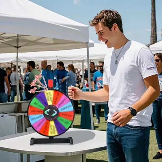 WinSpin Editable Color Prize Wheel Dry Erase Fortune Spinning Game 12"/15"/18"/24" image {6}