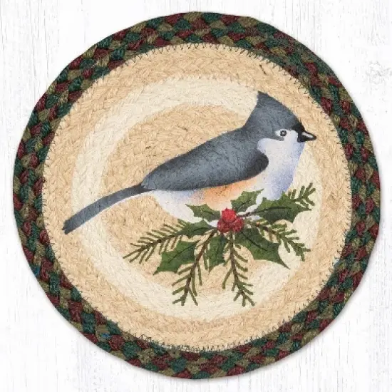 Earth Rugs Eco-Friendly Jute Trivet &ndash; Rustic Winter Bird Design by Suzanne Pienta image {3}