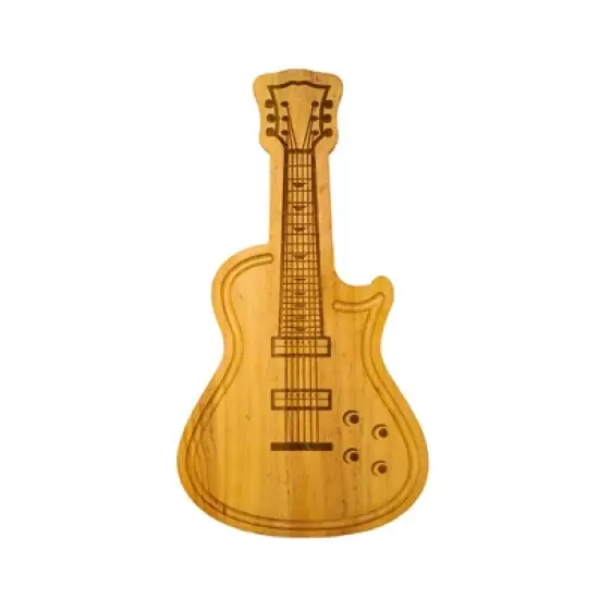 Slickblue Electric Guitar Shaped Wood Cutting Board, 17"x9" &ndash; Functional & Artistic Kitchen Essential image {4}