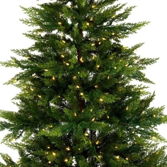 National Tree Company Pre-lit Feel Real Festive Fern Artificial Christmas Tree with Clear Lights image {1}
