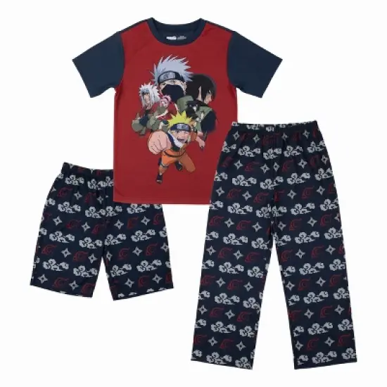 Naruto Youth 3-Piece Sleep Set with Tee Shirt, Shorts, and Sleep Pants image {6}