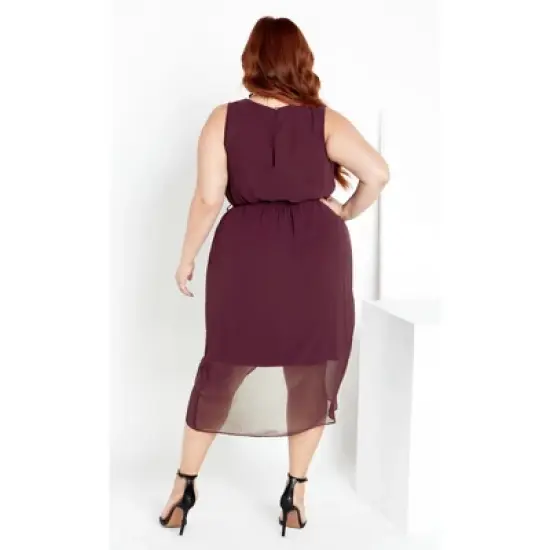 Women's Plus Size Sexy Tie Dress - spiced plum | CITY CHIC image {2}