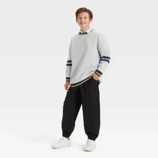 Boys' Rugby Striped Fleece Pullover Sweatshirt - art class&trade; image {2}