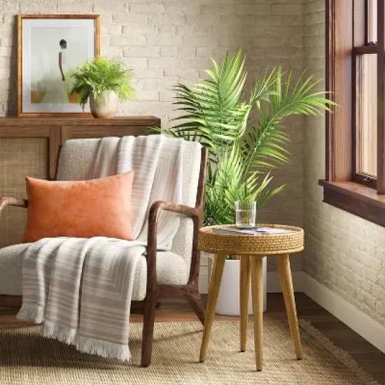 Round Natural Woven Accent Table - Threshold&trade; image {1}