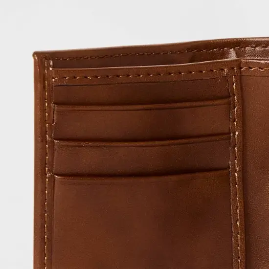 Men's RFID Trifold Wallet - Goodfellow & Co&trade; Brown image {4}