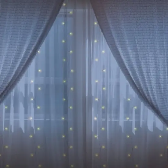 LumaBase Electric LED Curtain Lights - Warm White image {1}