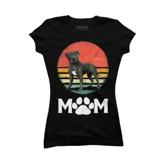 Junior's Design By Humans Mother's Day Pittie Mom Pitbull Dog Lovers By JorgeLopez T-Shirt image {2}
