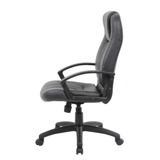 High Back Leather Plus Chair Black - Boss Office Products image {2}