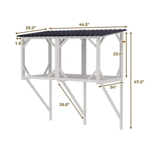 Kumasinova Outdoor Cat Window Perch,43.3" Wooden Cat Cage Enclosure for Indoor Cats,Weatherproof Outdoor Cat House with 270&deg; View for Sunbathing image {1}