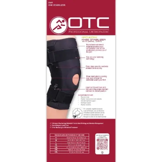 OTC Knee Stabilizer, Spiral Stays, Orthotex, Black image {4}
