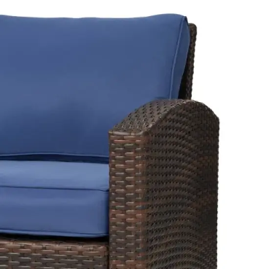 6pc Wicker Outdoor Conversation Set with Cushions & Ottomans - EDYO LIVING image {4}
