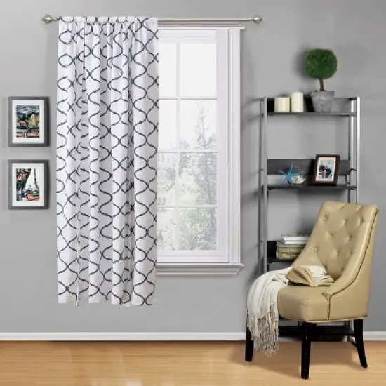 Kate Aurora Living Shabby Chic Trellis Quatrefoil Single Tie Up Window Curtain Shade image {1}