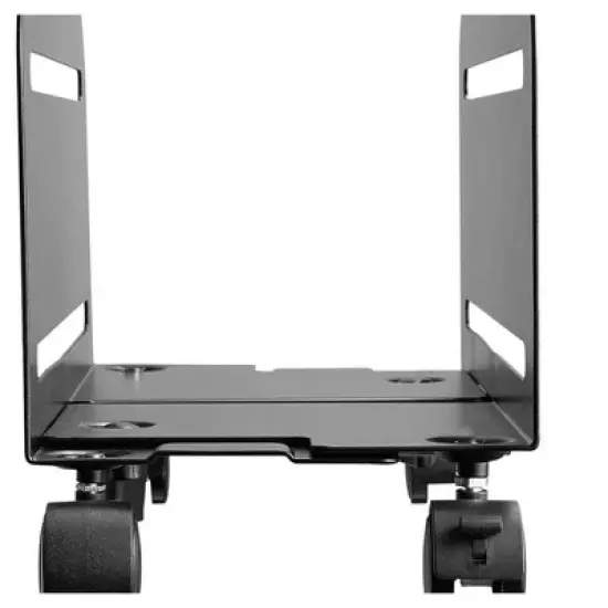 Monoprice Steel Computer Case CPU Tower Mobile Stand - Black Powder-Coated Steel Construction - Workstream Collection image {1}