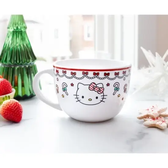 Silver Buffalo Sanrio Hello Kitty Holiday Ceramic Soup Mug | Holds 24 Ounces image {8}